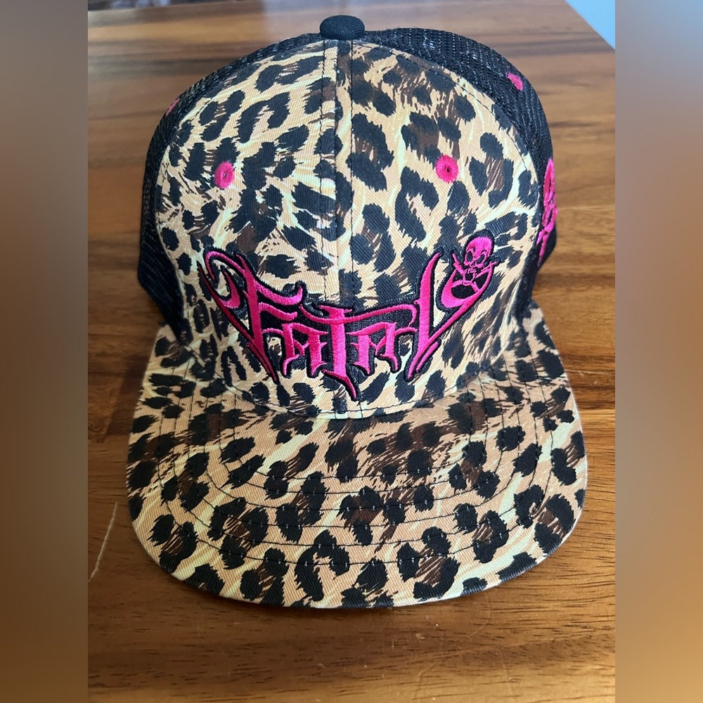 Fatal leopard print trucker hat